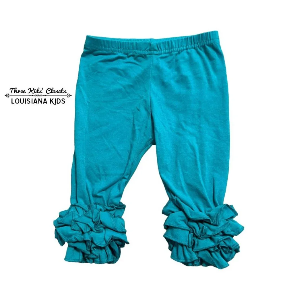 Royal Roe 4T Blue Ruffle Cropped Pants - Picture 1 of 3